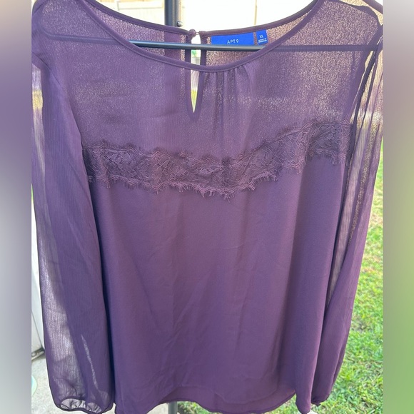 Apt. 9 Tops - Apt. 9 Plum Satin Blouse